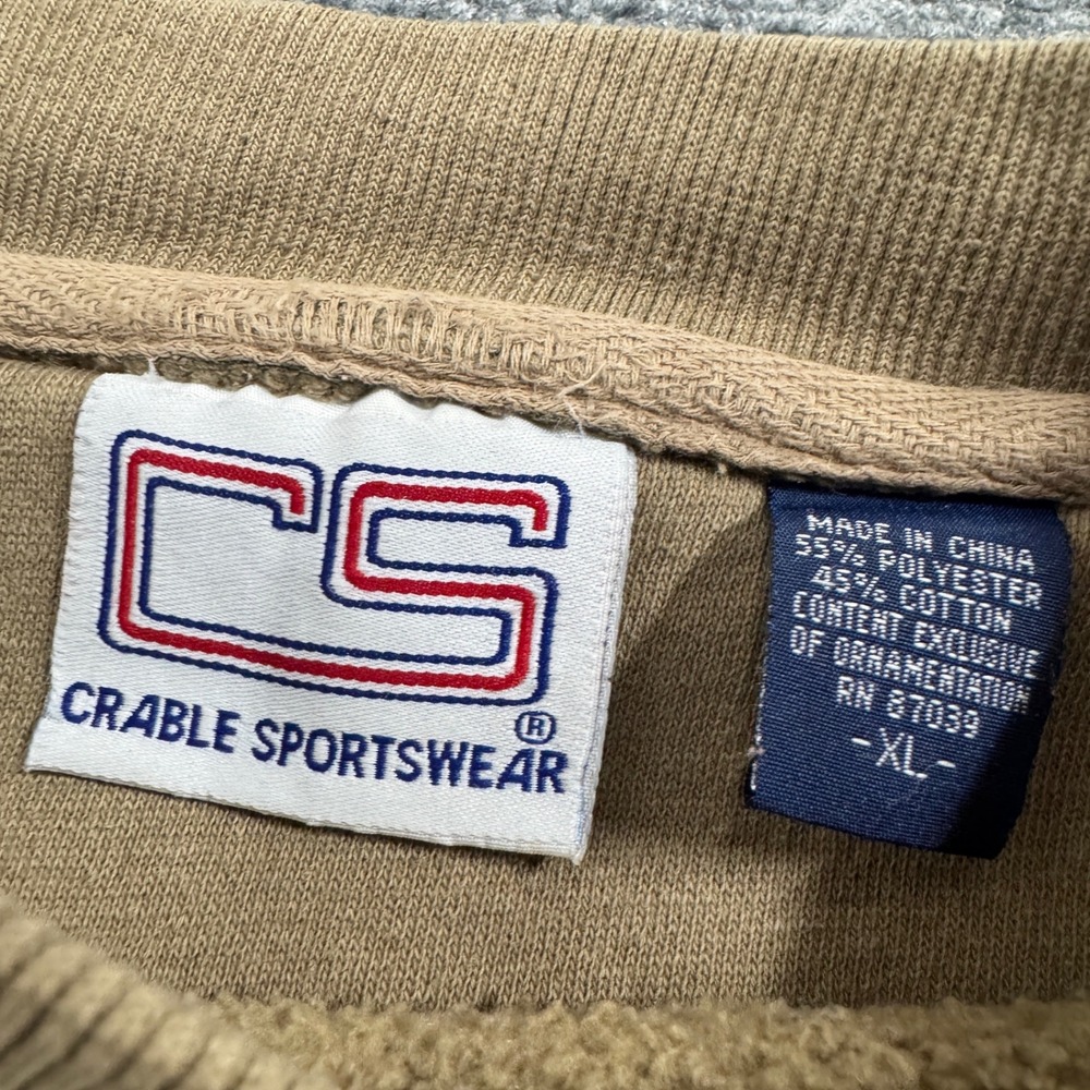 Crable‎ Sportswear Sweater Men's XL Golf Stained Embroidered Cotton Blend Beige - Picture 3 of 16